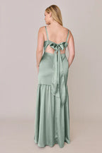 A-Line Spaghetti Straps Sleeveless Floor-Length Prom Dress