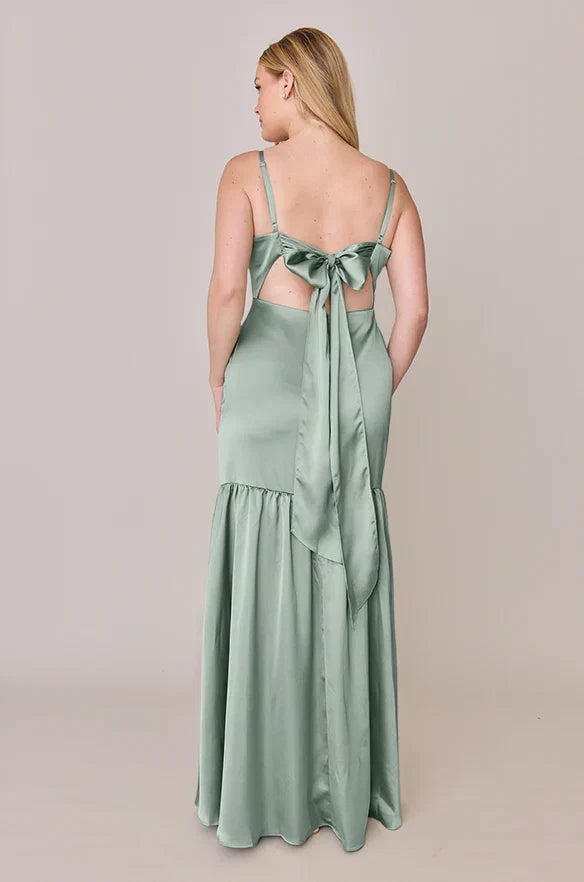 A-Line Spaghetti Straps Sleeveless Floor-Length Prom Dress