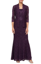 A-Line Square Neck Long Sleeve Zipper Up Floor-Length Mother of the Bride Dress