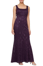 A-Line Square Neck Long Sleeve Zipper Up Floor-Length Mother of the Bride Dress