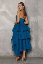 A-Line Sweetheart Sleeveless Zipper Up Tea-Length Prom Dress