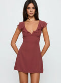 A-Line V Neck Flutter Sleeve Side Zip Short-Mini Homecoming Dress