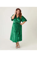 A-Line V Neck Short Sleeve Ankle-Length Plus Size Prom Dress