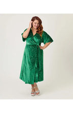 A-Line V Neck Short Sleeve Ankle-Length Plus Size Prom Dress