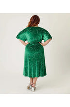 A-Line V Neck Short Sleeve Ankle-Length Plus Size Prom Dress