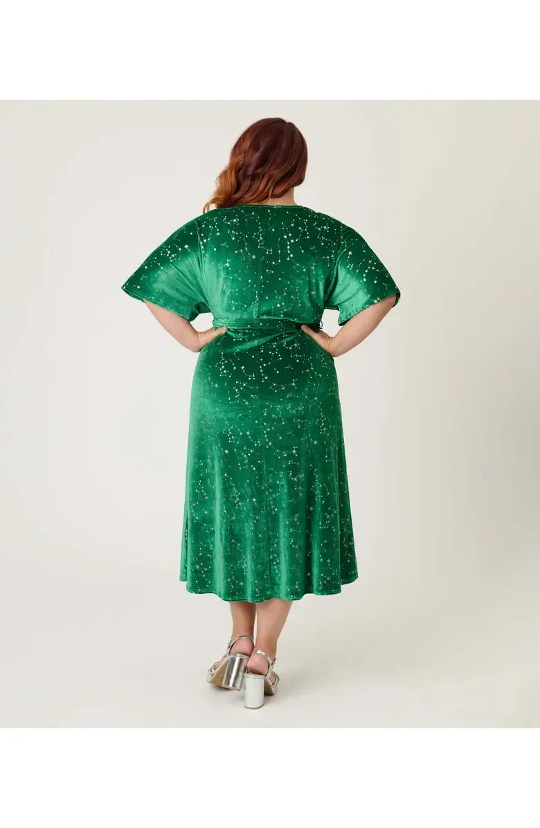 A-Line V Neck Short Sleeve Ankle-Length Plus Size Prom Dress