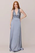 A-Line V Neck Sleeveless Floor-Length Prom Dress