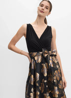 A-Line V Neck Sleeveless V Back Floor-Length Prom Dress