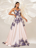 A-line Sweetheart Neck Sleeveless Up Sweep/Brush Train Prom Dress