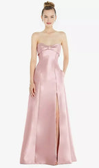 A Line Off the Shoulder Sleeveless Floor-Length Prom Dress