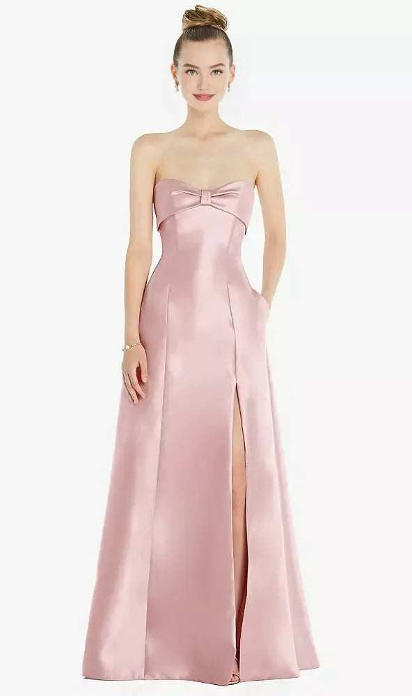 A Line Off the Shoulder Sleeveless Floor-Length Prom Dress