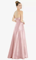 A Line Off the Shoulder Sleeveless Floor-Length Prom Dress