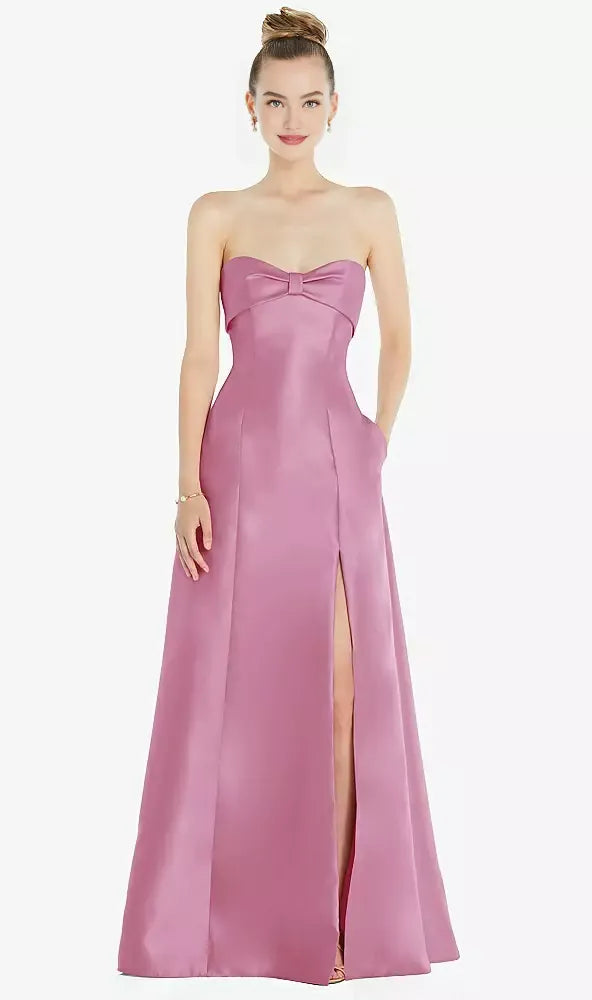 A Line Off the Shoulder Sleeveless Floor-Length Prom Dress