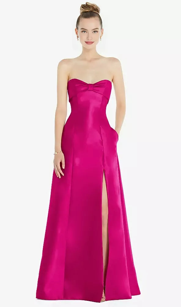 A Line Off the Shoulder Sleeveless Floor-Length Prom Dress