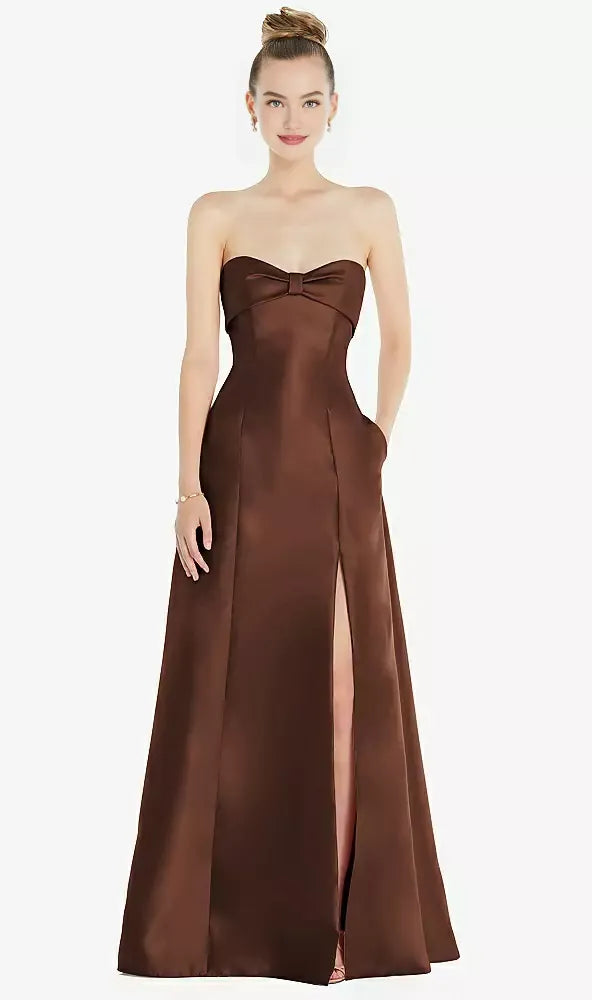 A Line Off the Shoulder Sleeveless Floor-Length Prom Dress