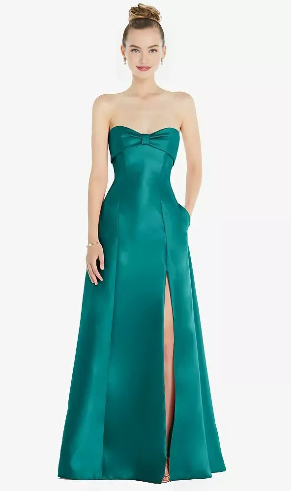 A Line Off the Shoulder Sleeveless Floor-Length Prom Dress