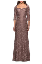 Fitted Sweetheart Neck Long Sleeve Zipper Up Floor-Length Mother of the Bride Dress