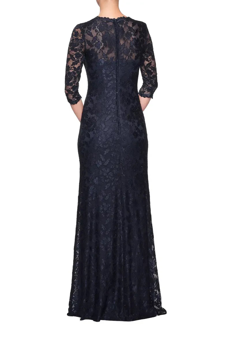 Fitted Sweetheart Neck Long Sleeve Zipper Up Floor-Length Mother of the Bride Dress