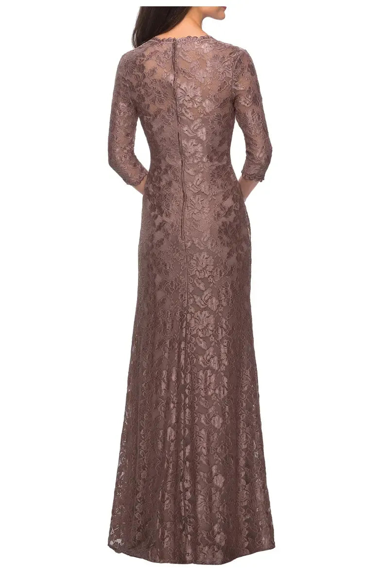 Fitted Sweetheart Neck Long Sleeve Zipper Up Floor-Length Mother of the Bride Dress