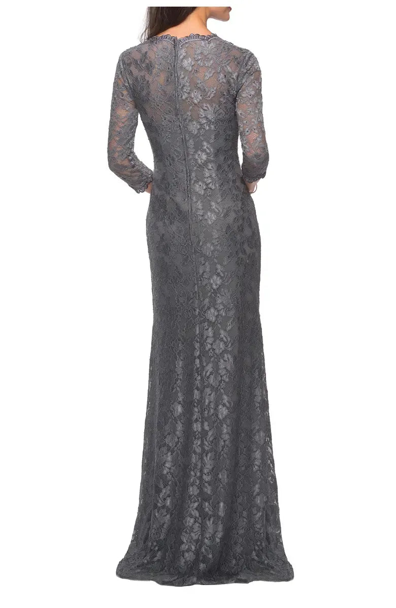 Fitted Sweetheart Neck Long Sleeve Zipper Up Floor-Length Mother of the Bride Dress