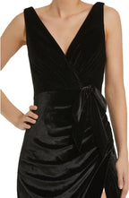 Fitted V Neck Sleeveless Floor-Length Prom Dress