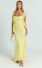 Dress Modern Maxi Dress Ruffle Strap Dress Butter Backless Mermaid Sleeveless Square Neck Evening Dress