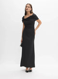 Mermaid Asymmetrical-Neck Cap Sleeve Zipper Up Floor-Length Prom Dress