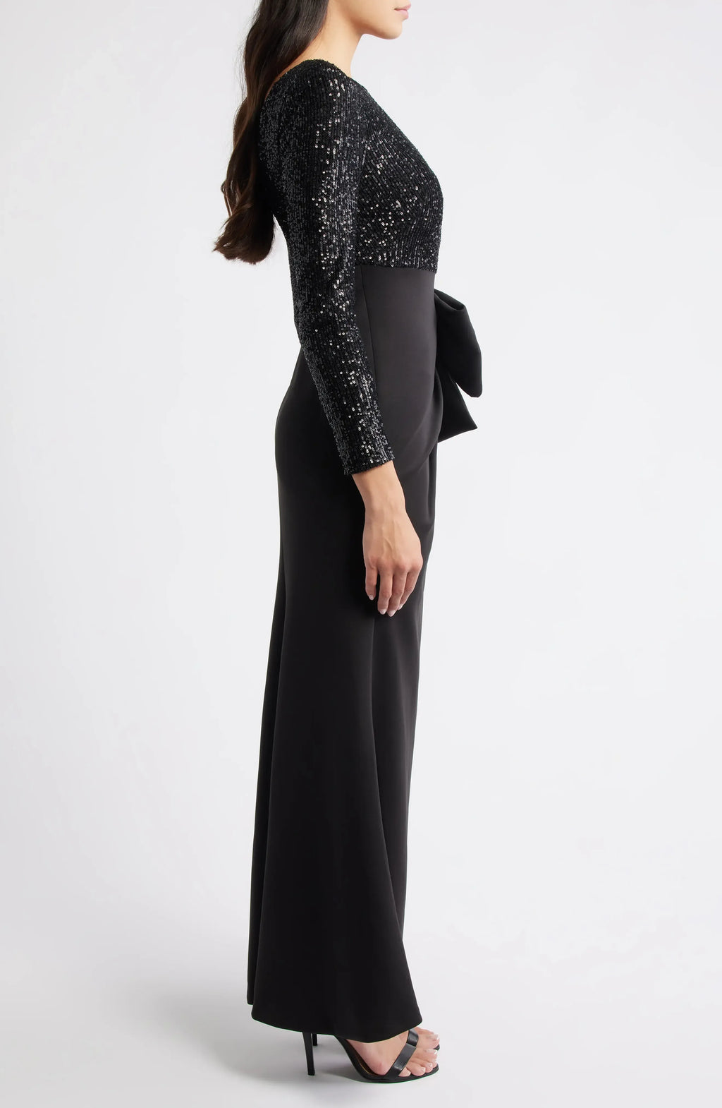 Mermaid Boat Neck Long Sleeve Floor-Length Prom Dress