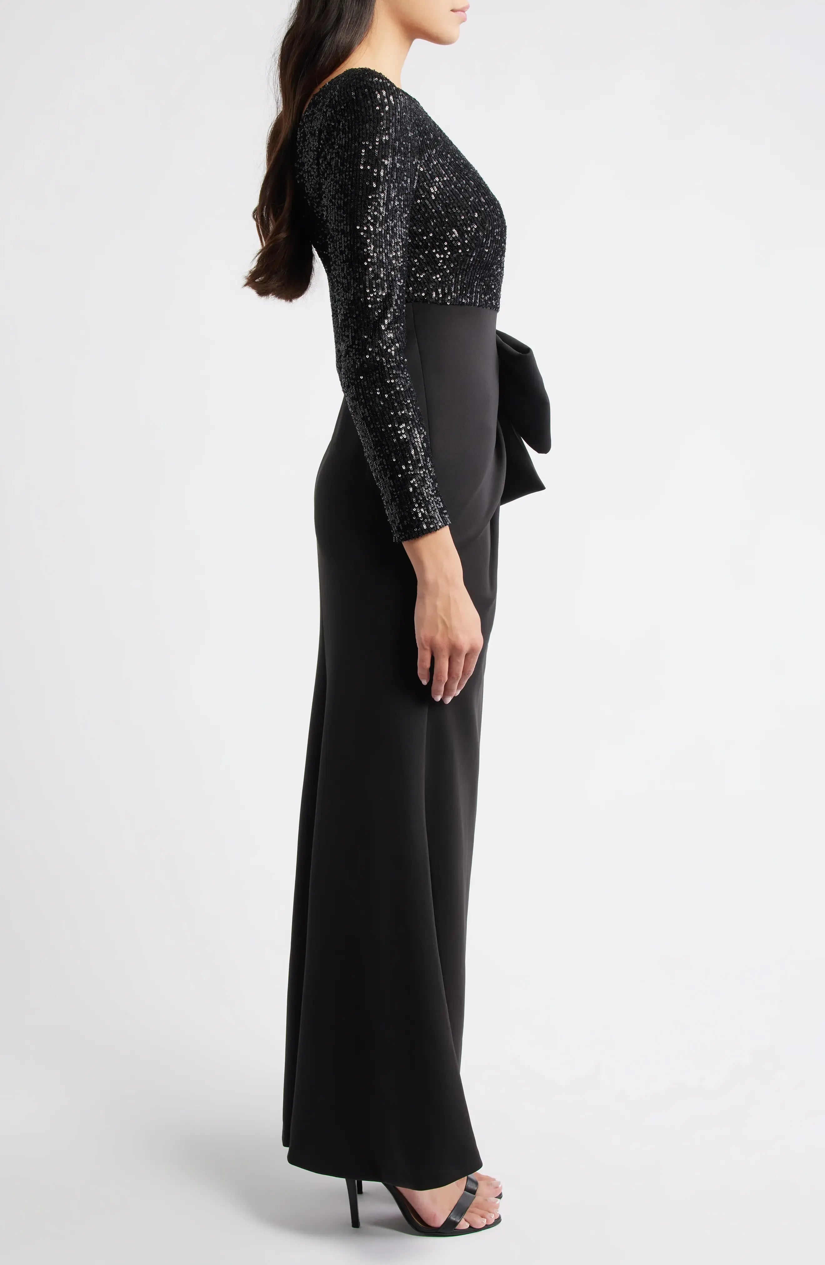 Mermaid Boat Neck Long Sleeve Floor-Length Prom Dress