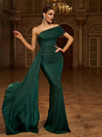 Mermaid Off the Shoulder Sleeveless Backless Floor-Length Prom Dress
