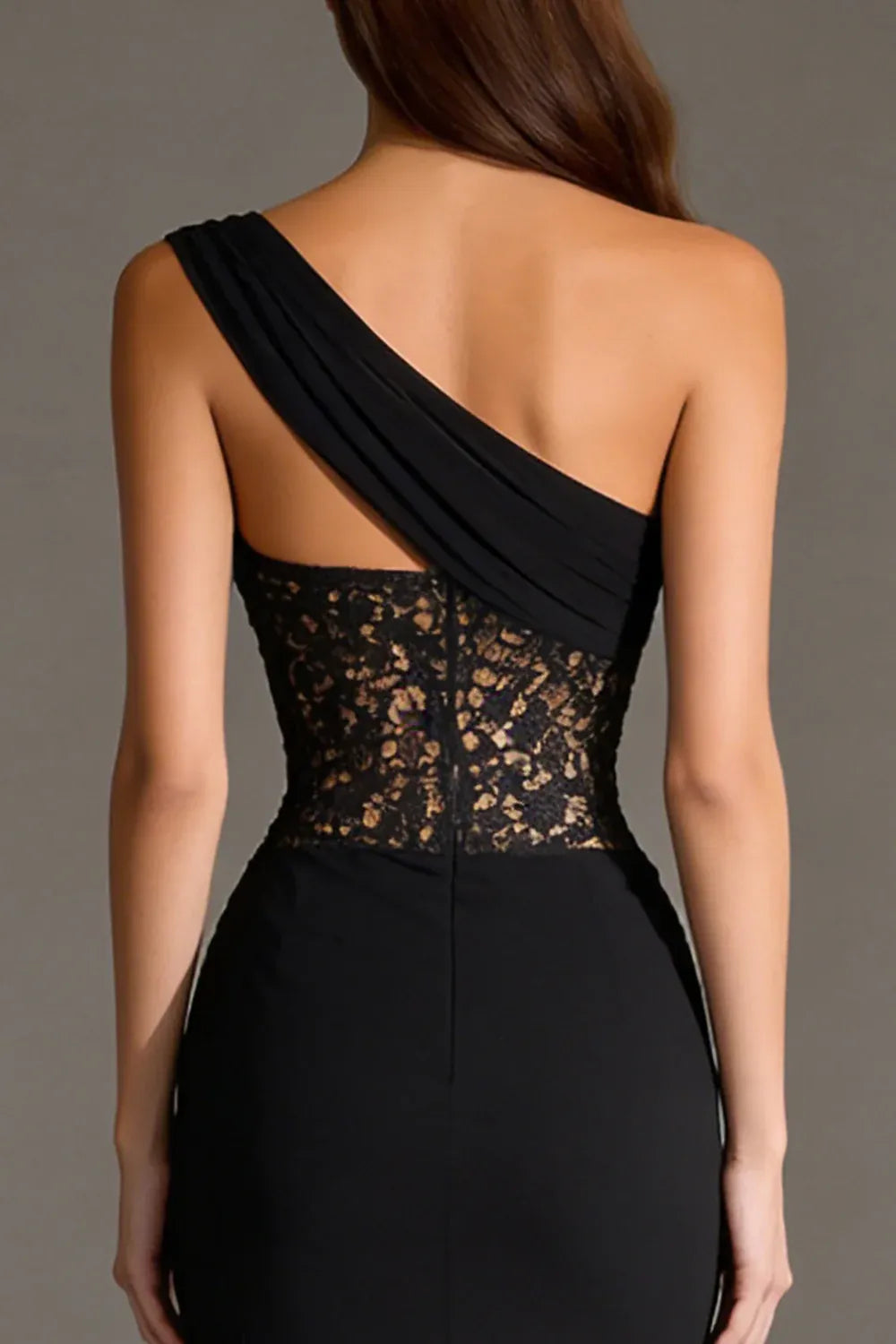 Mermaid One Shoulder Sleeveless Slit Floor-Length Prom Dress