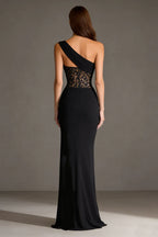 Mermaid One Shoulder Sleeveless Slit Floor-Length Prom Dress