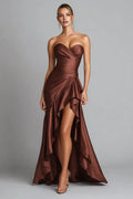 Mermaid Sweetheart Sleeveless Zipper Up Ruffles Floor-Length Prom Dress