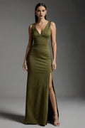 Mermaid/Trumpet V-Neck Sleeveless Floor Length Prom Dress