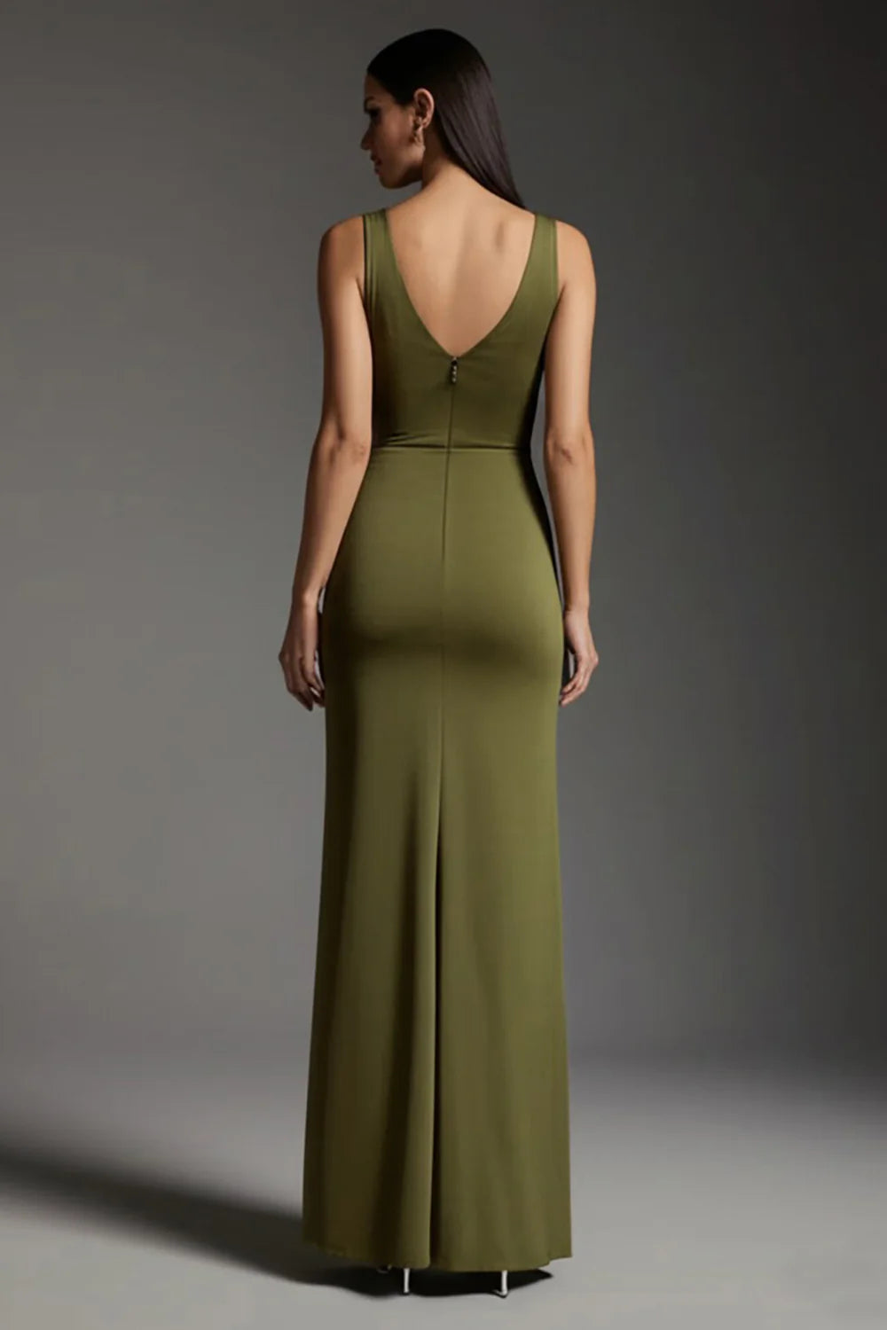 Mermaid/Trumpet V-Neck Sleeveless Floor Length Prom Dress