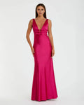 Mermaid/Trumpet V Neck Sleeveless Backless Floor-Length Prom Dress