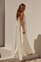 Sheath/Column Cowl Neck Sleeveless Up Floor-Length Evening Dress