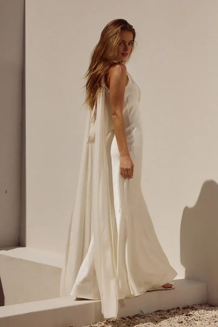 Sheath/Column Cowl Neck Sleeveless Up Floor-Length Evening Dress
