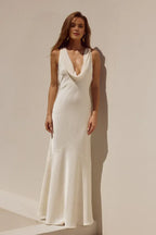 Sheath/Column Cowl Neck Sleeveless Up Floor-Length Evening Dress