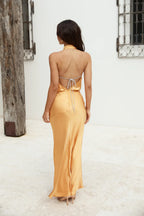 Sheath/Column Halter Neck Sleeveless Backless Floor-Length Prom Dress