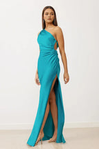 Sheath/Column One Shoulder Sleeveless Floor-Length Prom Dress