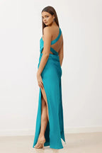 Sheath/Column One Shoulder Sleeveless Floor-Length Prom Dress
