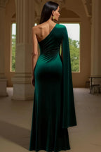 Sheath/Column One Shoulder Sleeveless Floor-Length Evening Dress