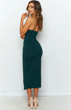 Sheath/Column Spaghetti Straps Sleeveless Backless Ankle-Length Prom Dress