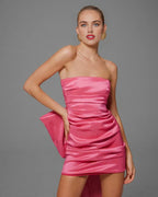 Sheath/Column Strapless Sleeveless Short-Mini Homecoming Dress