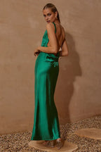 Sheath/Column Boat Neck Sleeveless Floor-Length Prom Dress