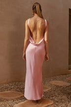 Sheath/Column Boat Neck Sleeveless Floor-Length Prom Dress