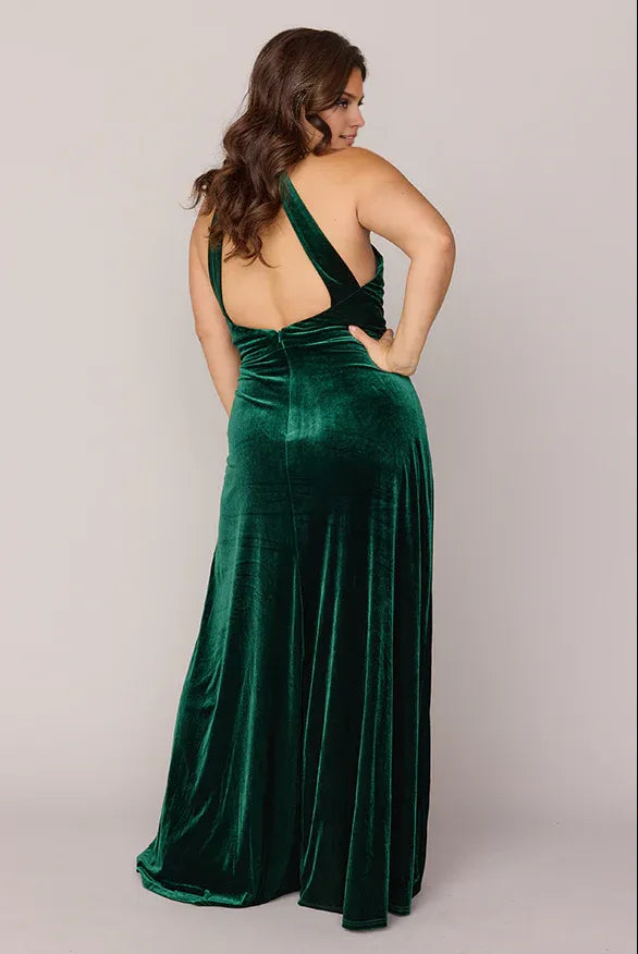 Sheath High Neck Sleeveless Floor-Length Plus Size Prom Dress
