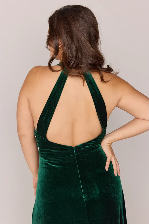 Sheath High Neck Sleeveless Floor-Length Plus Size Prom Dress