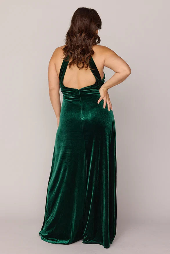 Sheath High Neck Sleeveless Floor-Length Plus Size Prom Dress